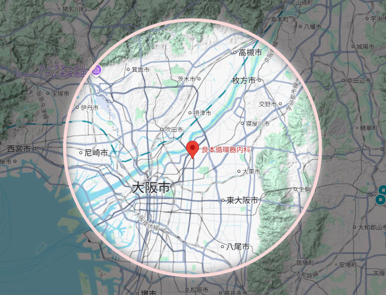 良本循環器内科 訪問診療範囲